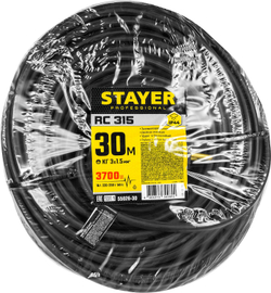 STAYER RC-315, КГ, 3 x 1.5 мм2, 30 м, 3700 Вт, IP44, силовой удлинитель-шнур (55026-30)