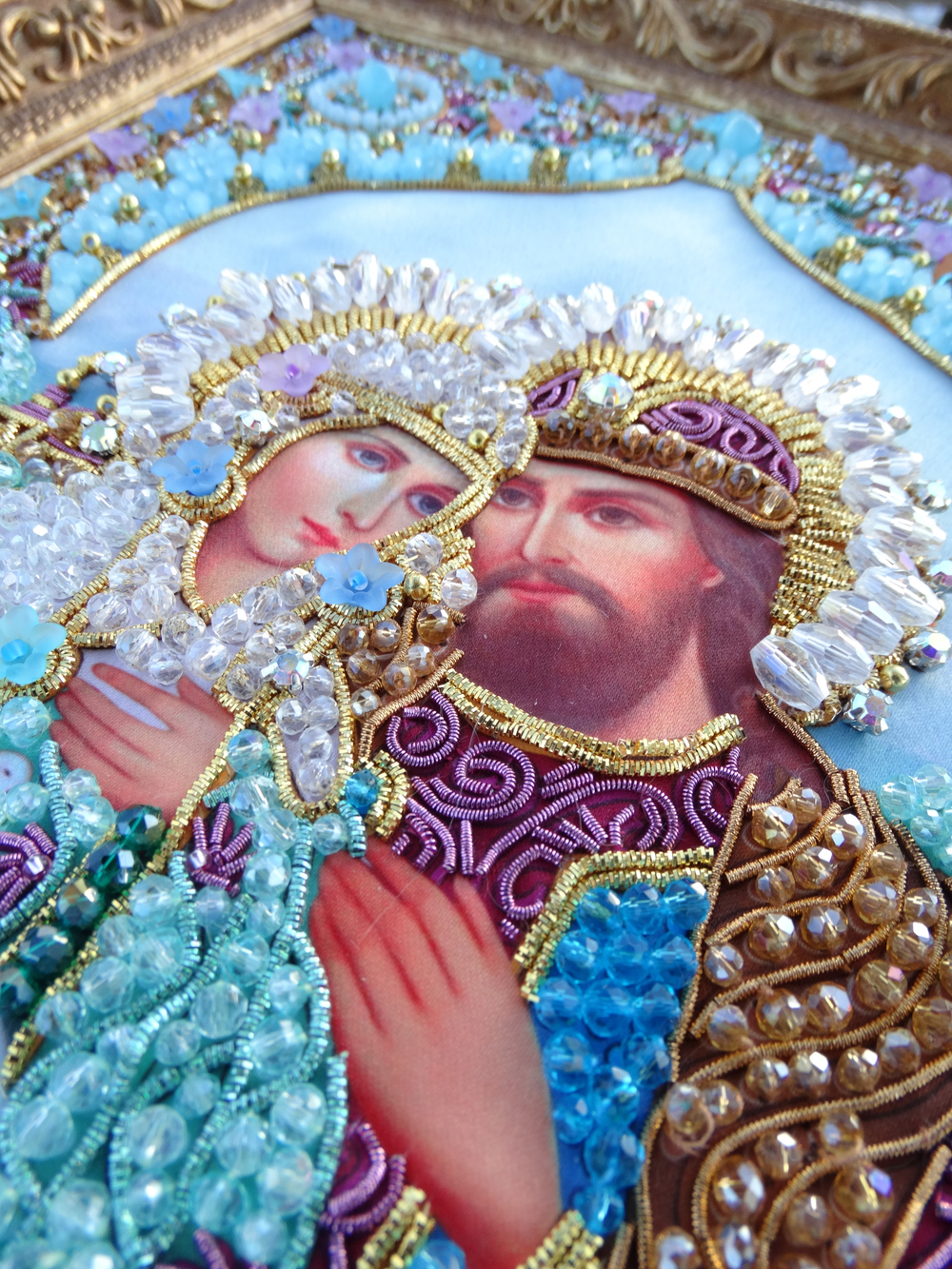 И-26а Набор для вышивания хрустальными камнями Святые Петр и Феврония (мал.)