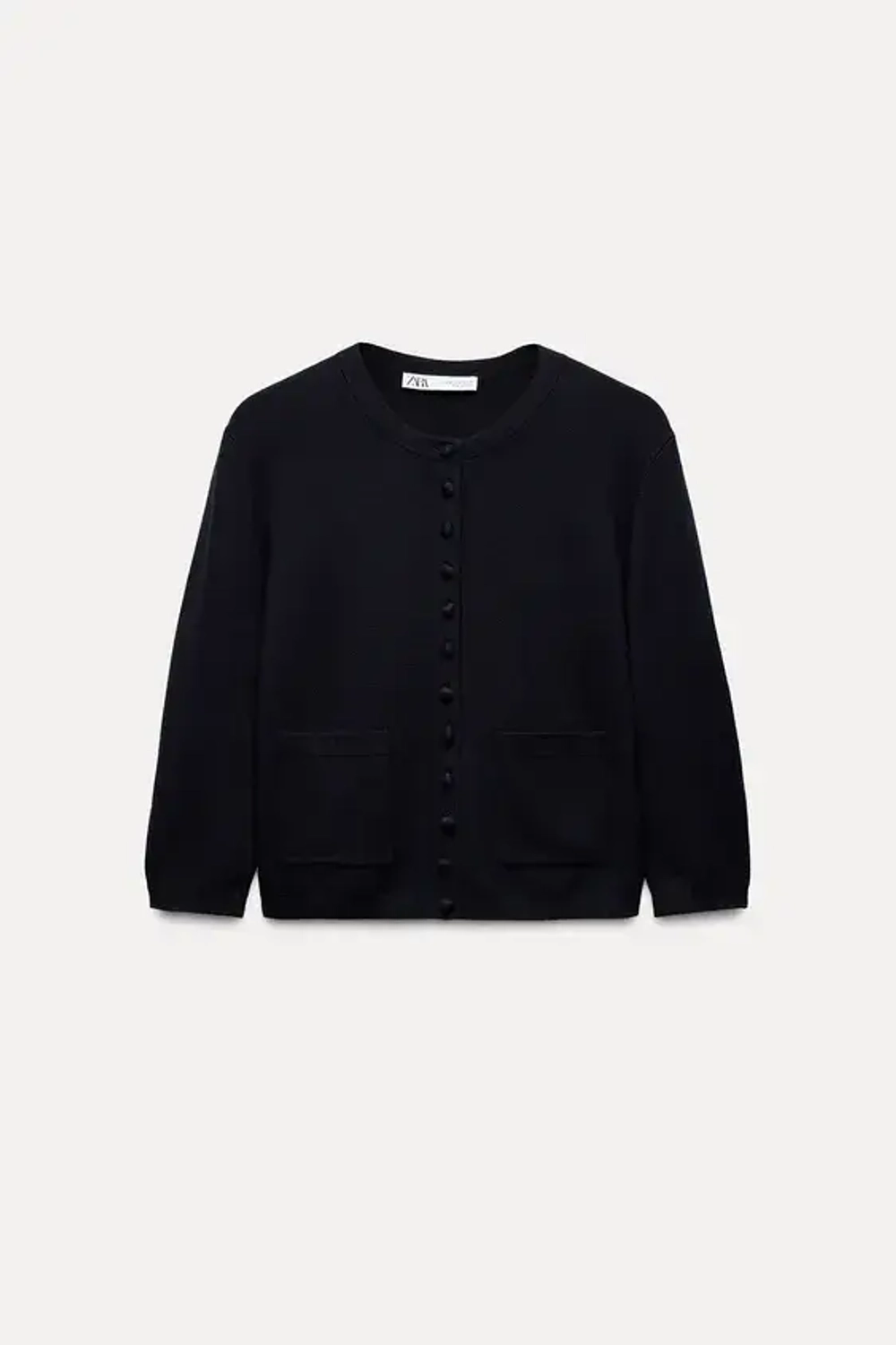 ZARA ОДНОТОННЫЙ КАРДИГАН С РУКАВАМИ 3/4, МОРСКОЙ СИНИЙ