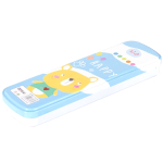 Пенал металлический 2 отделения Alingar, 55 х 190 мм, "Happy", ассорти (слоник, пингвин, мишка, кошечка)