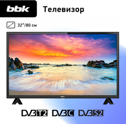 Телевизор 32" BBK 32LEM-1040/TS2C черный