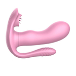 Розовый женский тройной вибростимулятор (Цвет: розовый)