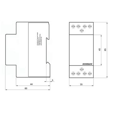 Контактор модульный 25A 3NO+1NC 230VAC Schrack Technik BZ326463ME