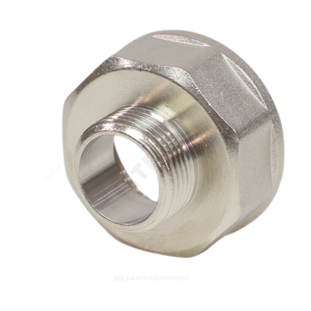 Переход латунь никель Ду 20х15 (3/4"х1/2") ВР/НР VALFEX VF.592.N.034.012
