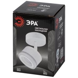 Светильник настенно-потолочный спот ЭРА OL52 WH под лампу GX53 белый IP20 | Накладные светильники