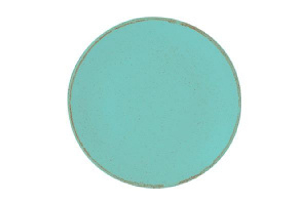 Тарелка плоская 24 см фарфор цвет бирюзовый Seasons