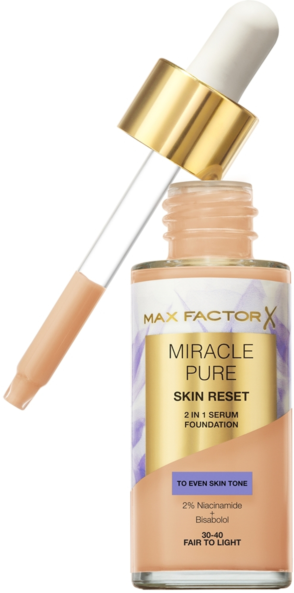Max Factor Miracle Pure Skin Reset - Подкладка для ухода оттенок 30-40 Fair To Light, 30 ml