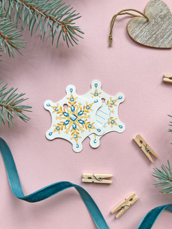 Бирка на подарок  «Снежинка новогодняя», 6,5 × 6 см