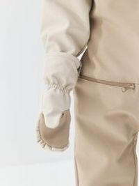 Комбинезон Softshell Колор-блок "Латте" с варежками 0+