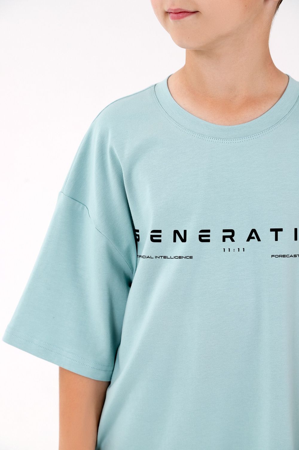 Фуфайка (футболка) для мальчика Леон-1 Виотекс ПЫЛЬНО-ГОЛУБОЙ