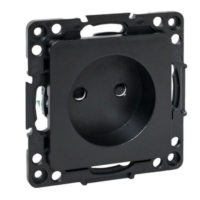 Стокгольм Механизм Розетки 1-местной б/з 10 А автоматические клеммы черный с защ, штор, EKF PROxima