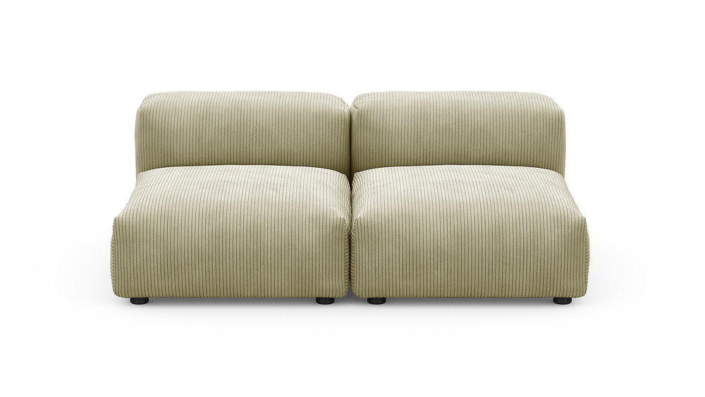 Сдвоенная дополнительная секция Фиджи (малая) Cilium Cream 168*116*62 см, Кремовый Вельвет Нераскладной Фиеста