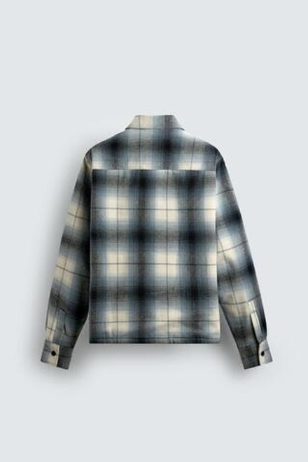 ZARА КОМБИНИРОВАННАЯ РУБАШКА В КЛЕТКУ, СИНИЙ/БЕЛЫЙ