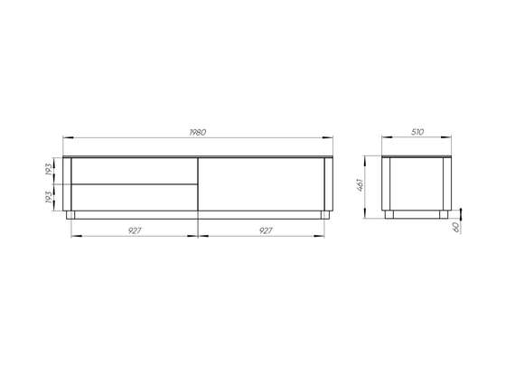 Тумба Tammi под ТВ 2 ящика откидная дверь (серо-бежевый)