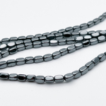 Гематит Брусок бусины (имитация), цвет черный, размер около 4,8*3 мм, цена за отрезок 19 см (1/2 нити)