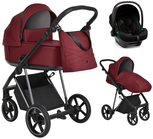 Детская коляска Roan Sol Luxury 3 в 1 с автокреслом Tutis Elo Lux Black RSL/4041 Porto/Nikiel