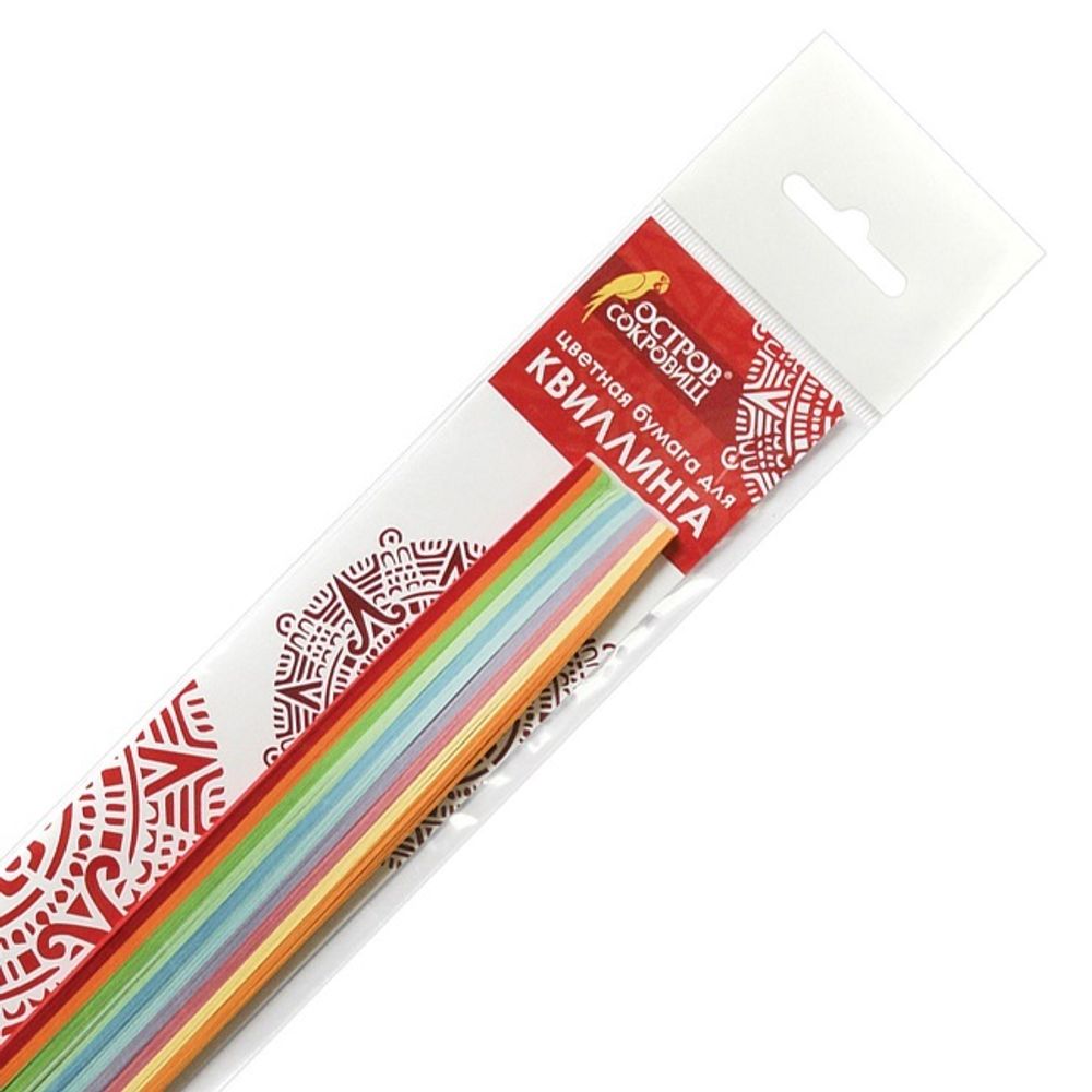 Бумага для квиллинга 10цв, 200полос. 3мм*300мм, Остров Сокровищ Радуга