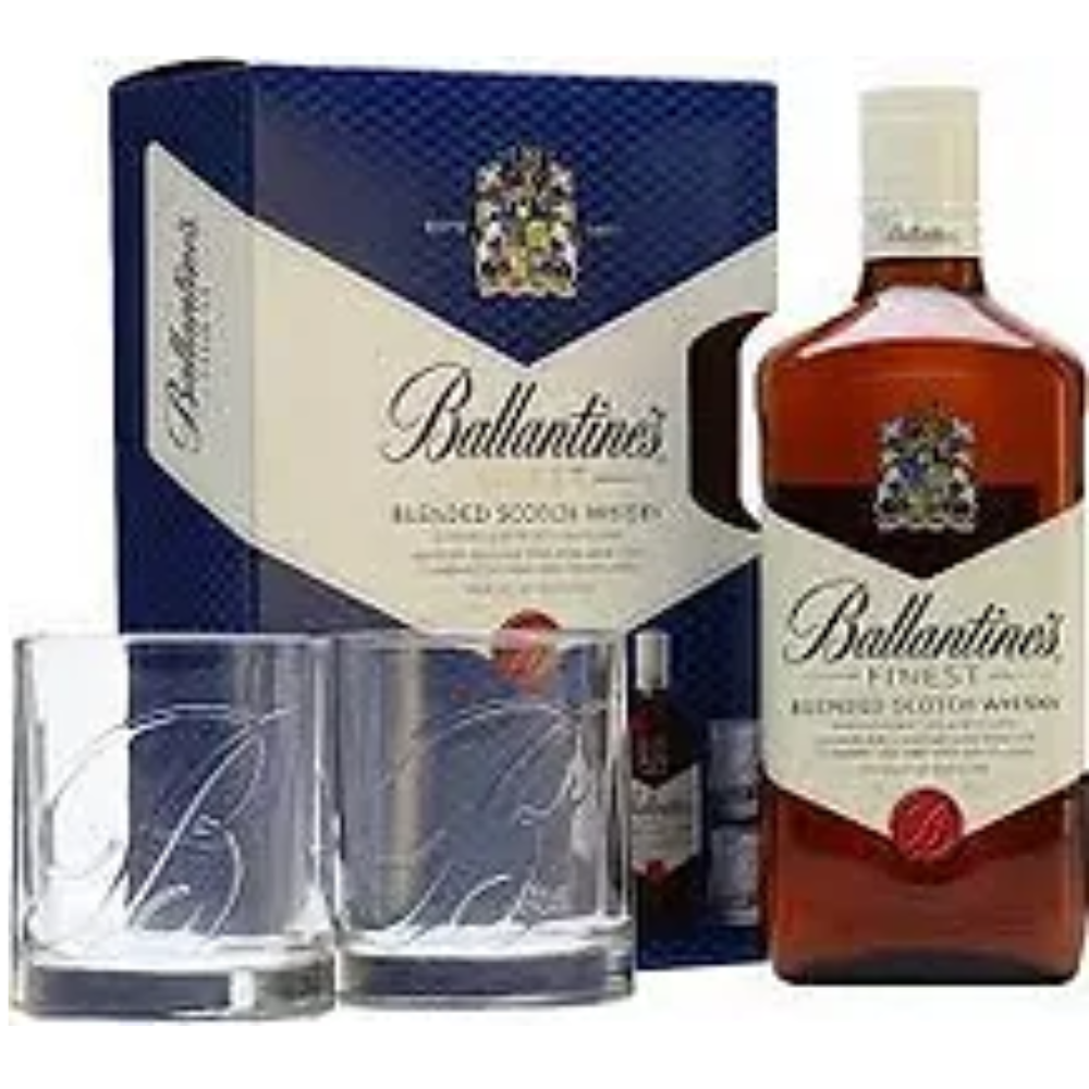 Виски Ballantine"s Fines 0.7 л.+2 стакана