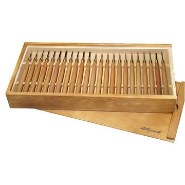 Набор для резьбы по дереву, ПЕТРОГРАДЪ, N16/с, 23 предмета, стамесочные рукояти