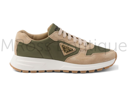 Кроссовки Prada замшевые цвета хаки