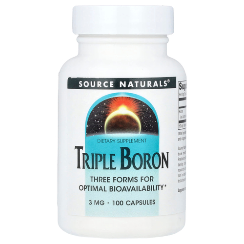 Source Naturals, Тройной бор, 3 мг, 100 капсул