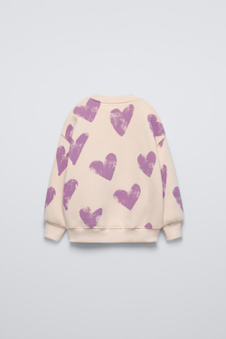 ZARA ТОЛСТОВКА С БЛЕСТЯЩИМ ПРИНТОМ, ЭКРЮ