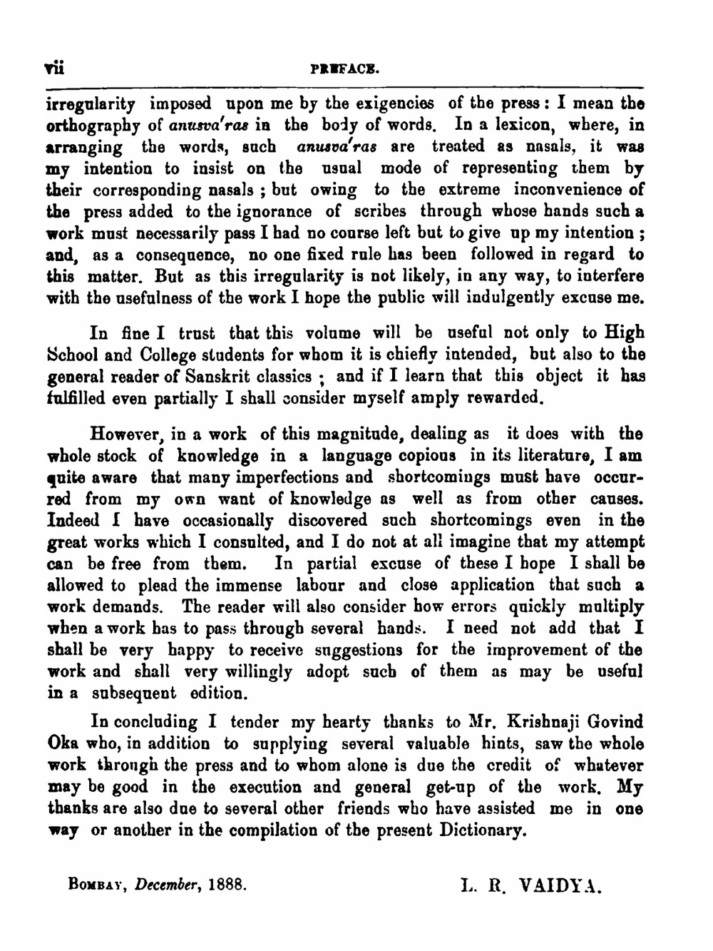 The Standard Sanskrit-English Dictionary | L.R. Vaidya