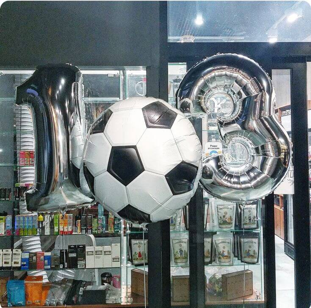 Шар Футбольный мяч черный 92 см