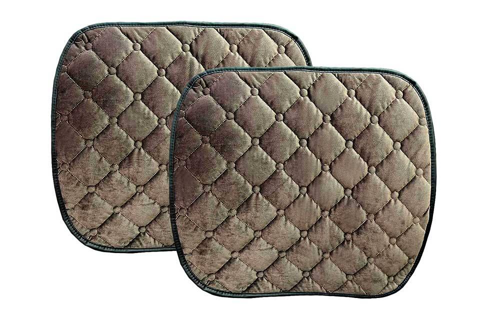 Накидки сидений нижние Coolpart MINI (к-т 2шт) - Велюр Ромб - Серый/шов серый