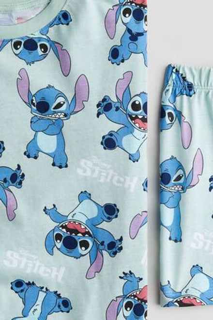 H&M Пижамный комплект с принтом, бирюзовый