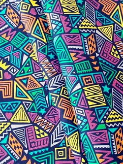 Ткань бязь плательная, рис. "Африканские мотивы", ширина 150 см, арт. 171