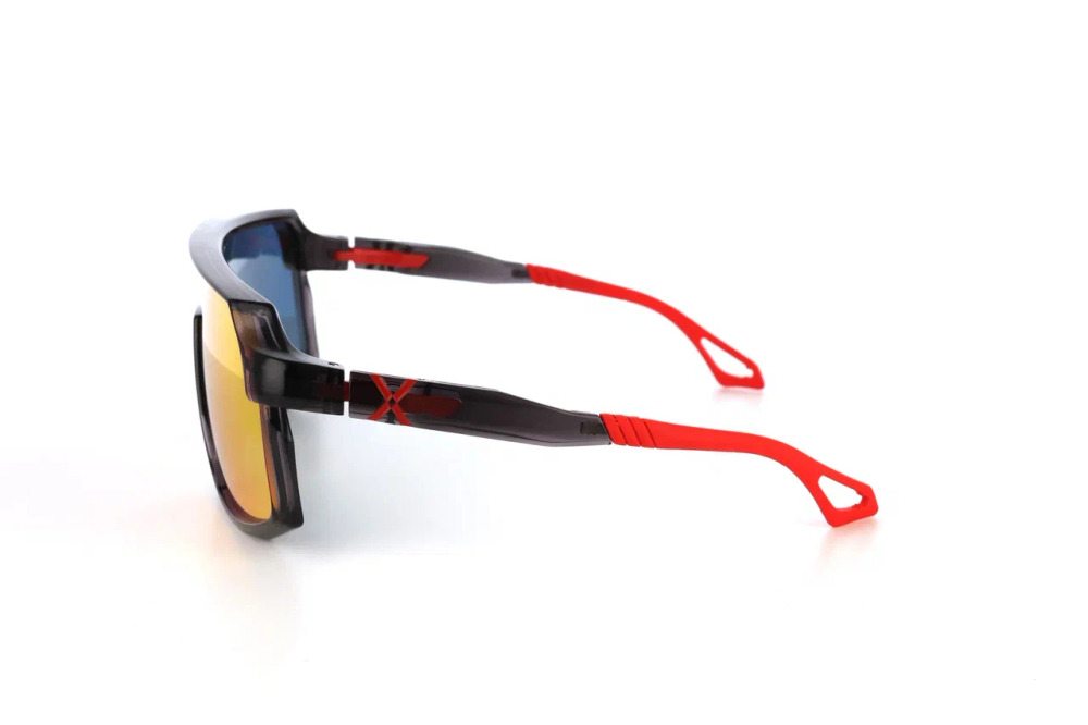 Спортивные очки с диоптриями HILX Inferno Shiny Crystal Dark Grey / Red Lens