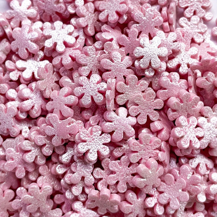 Посыпка "Снежинки" розовые перламутровые,50г