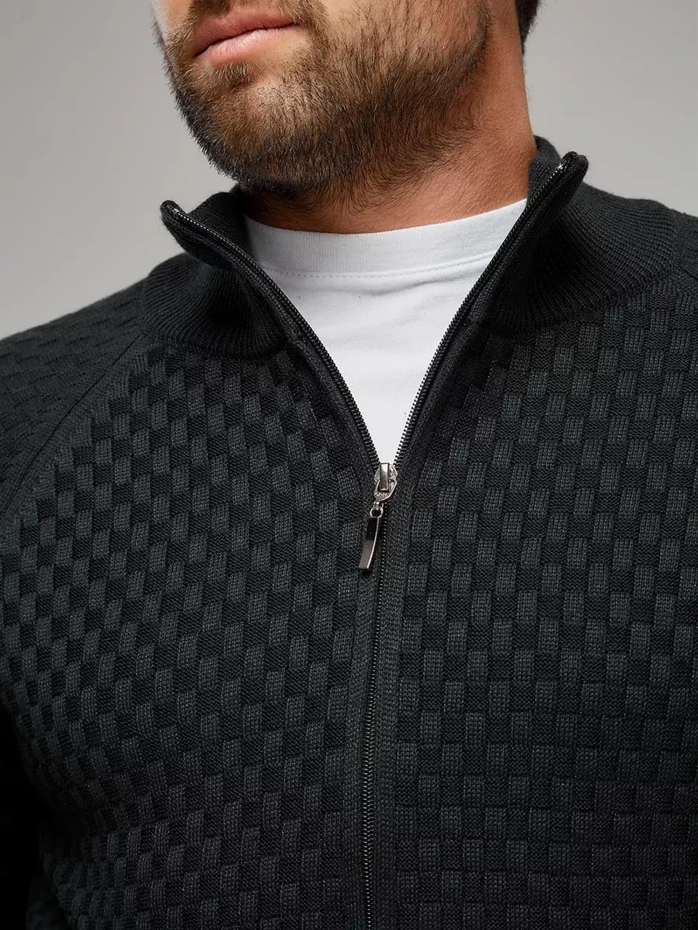 Кардиган на молнии с карманами