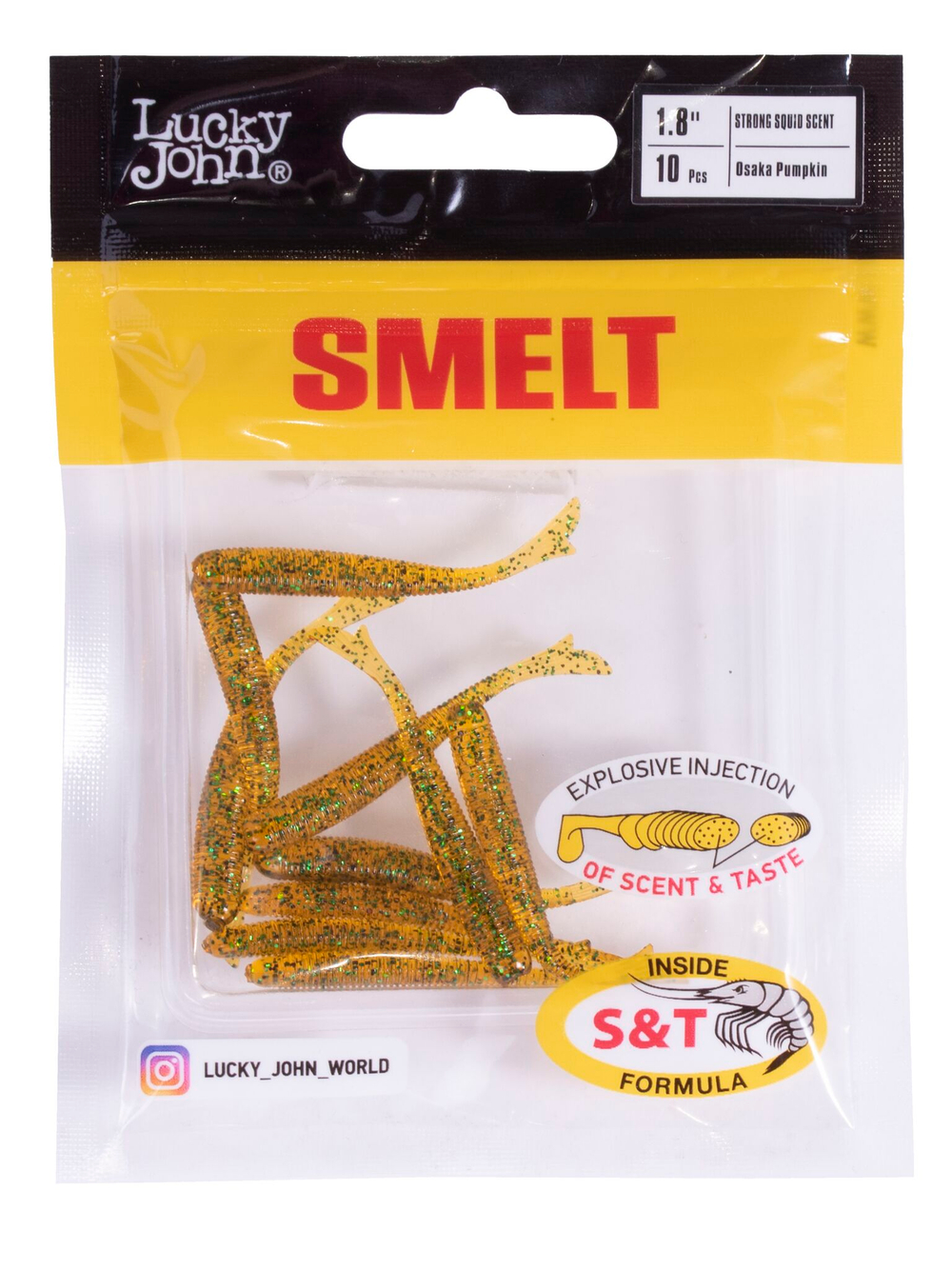 Слаги съедобные Lucky John Smelt 1.8" (4.6 см), цвет PA19, 10 шт