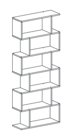 Стеллаж СТ6.1 (6 ячеек) змейка белый
