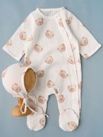 Комбинезон и чепчик "Мишки", Крем