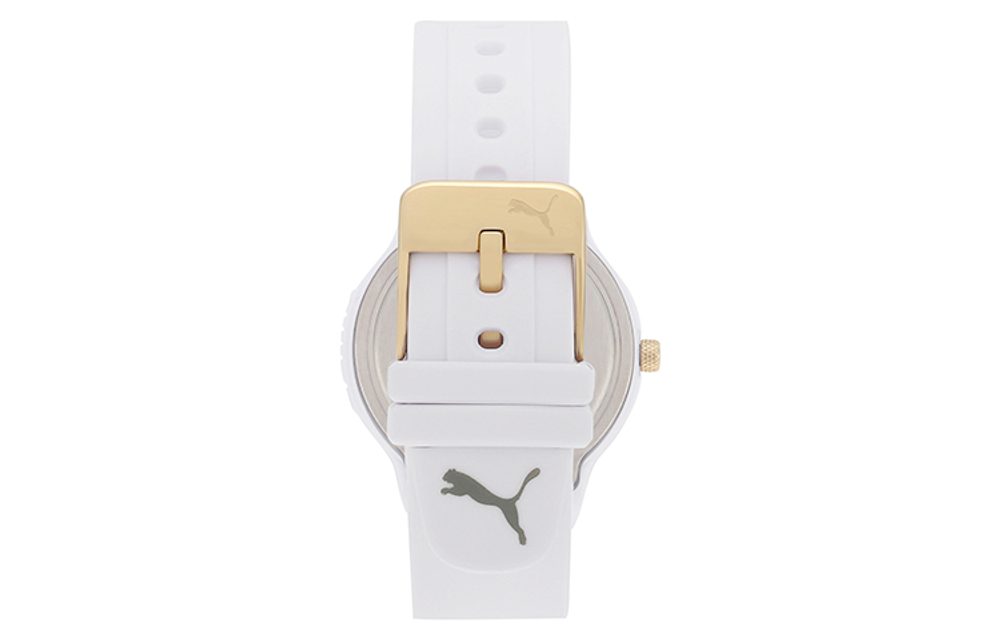 PUMA Wrist Watch Quartz Movement Silicone Strap Silver Dial Women"s Watch 50m Water Resistant