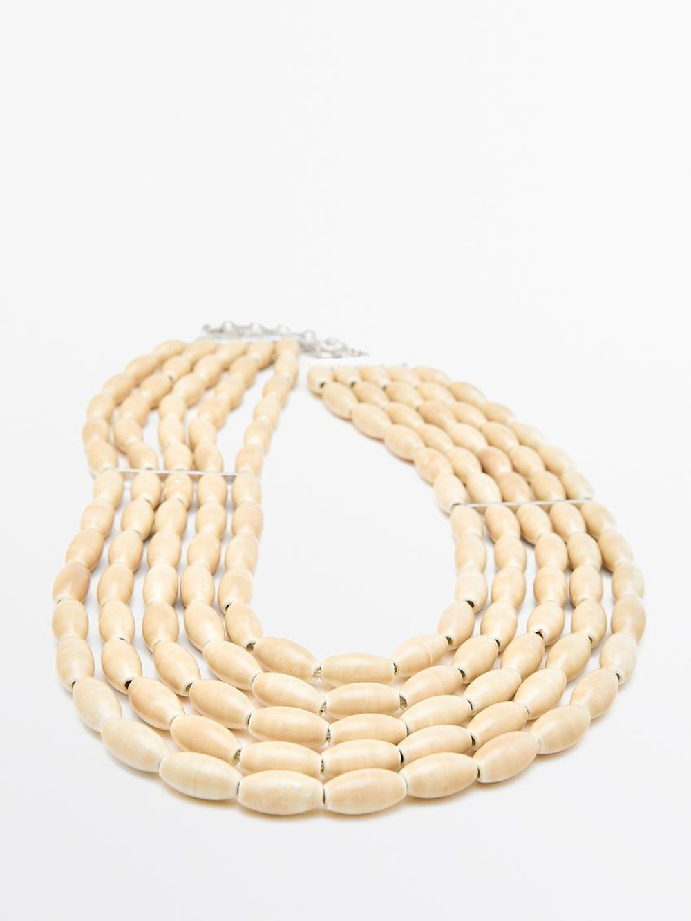 Massimo Dutti Воротниковое ожерелье из керамики, бежевый