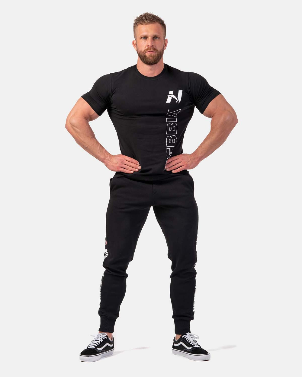 Мужская футболка Vertical Logo NEBBIA T-shirt 293 Black