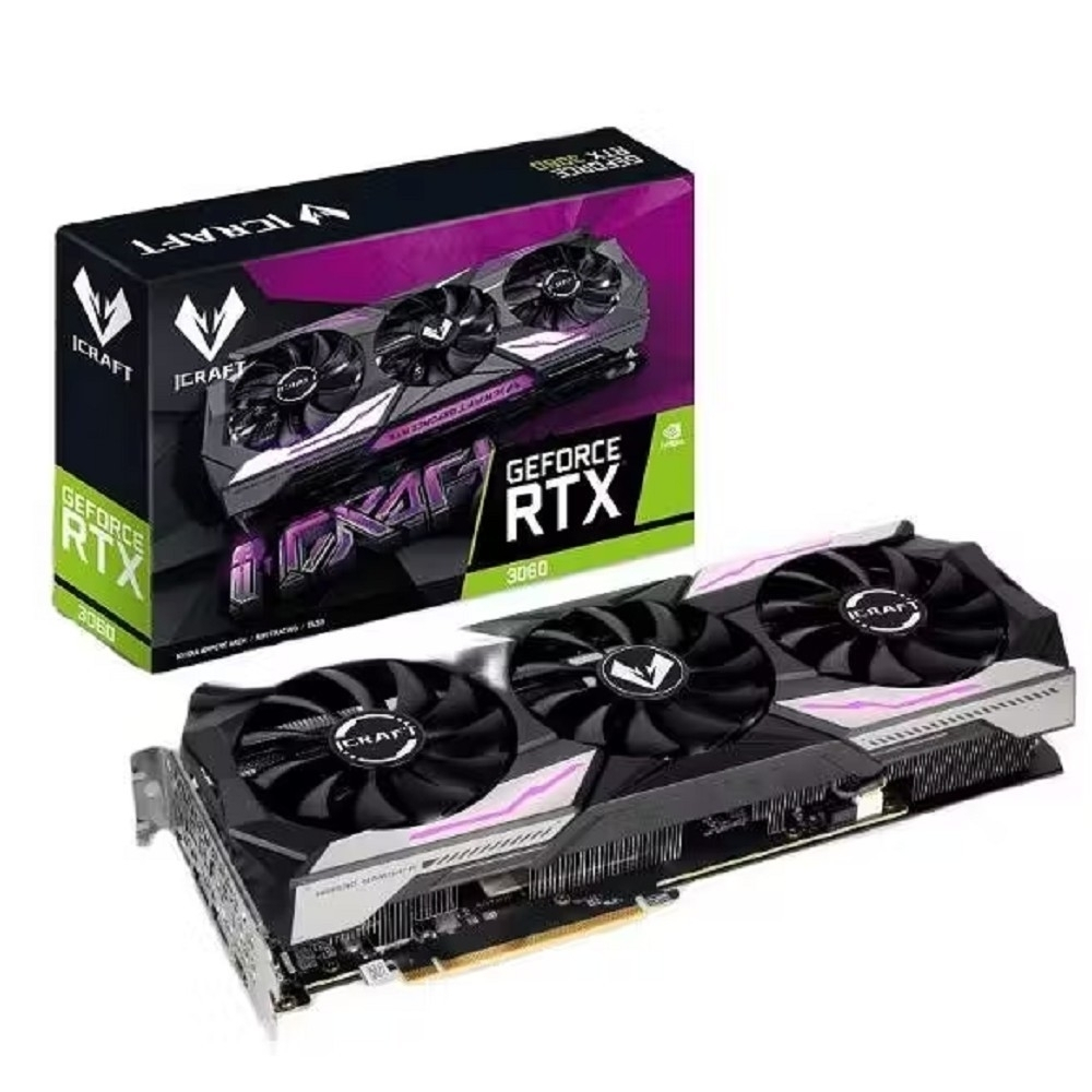 Видеокарта Видеокарта MAXSUN MS-GeForce RTX3060 iCraft OC 12G T1 12Gb GDDR6, 192bit, 1320-1837Mhz, 3*DP / 1*HDMI2.1, 170W Ret (6940709642894)