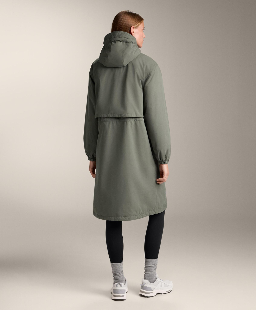 Oysho Водонепроницаемый длинный плащ с подкладкой FELLEX® AEROGEL 10K, темный хаки