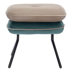 Пуф Pea, велюр, бежевый/сине-зеленый