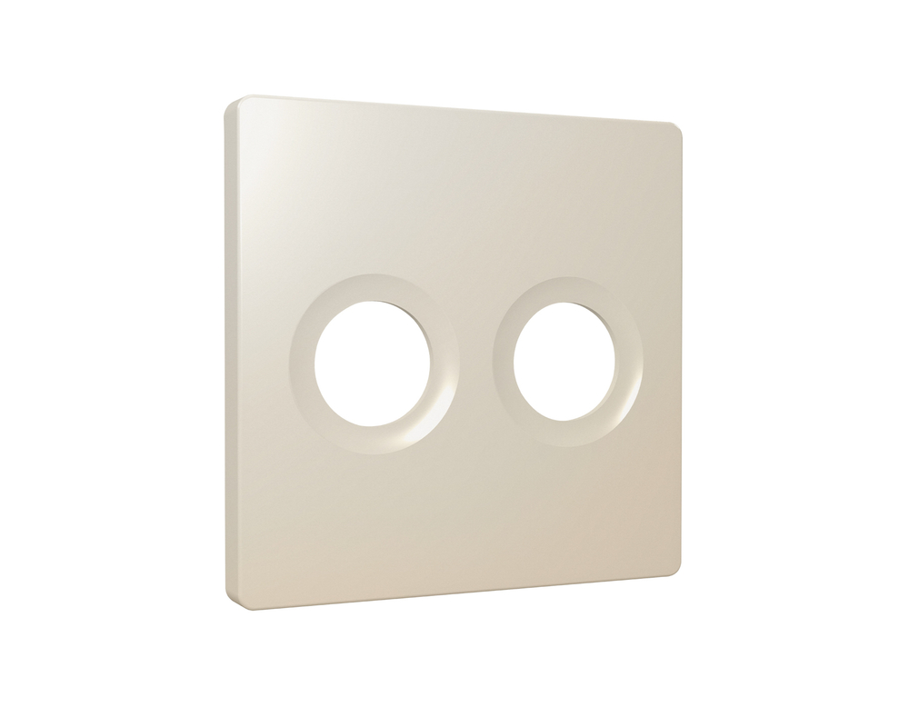 AP3333 Лицевая панель ALFA (Бежевый матовый) для TV двойной розетки QUANT