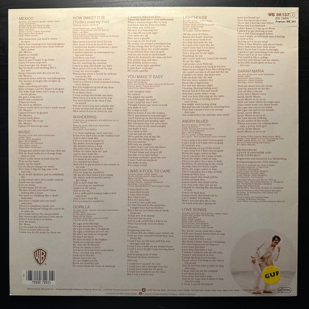 James Taylor - Gorilla (Германия)