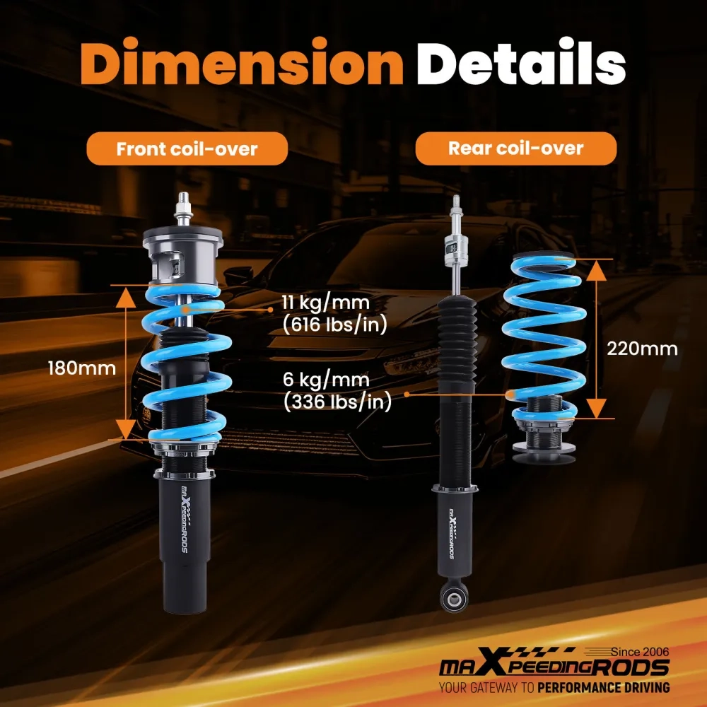Coilovers 24 Level Adjustable Suspension Springs Kit подходит для автомобиля Audi Q5 (8R) 2009-2017