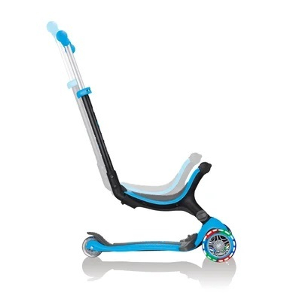 Самокат Globber Go Up Foldable Plus Lights, голубой голубой