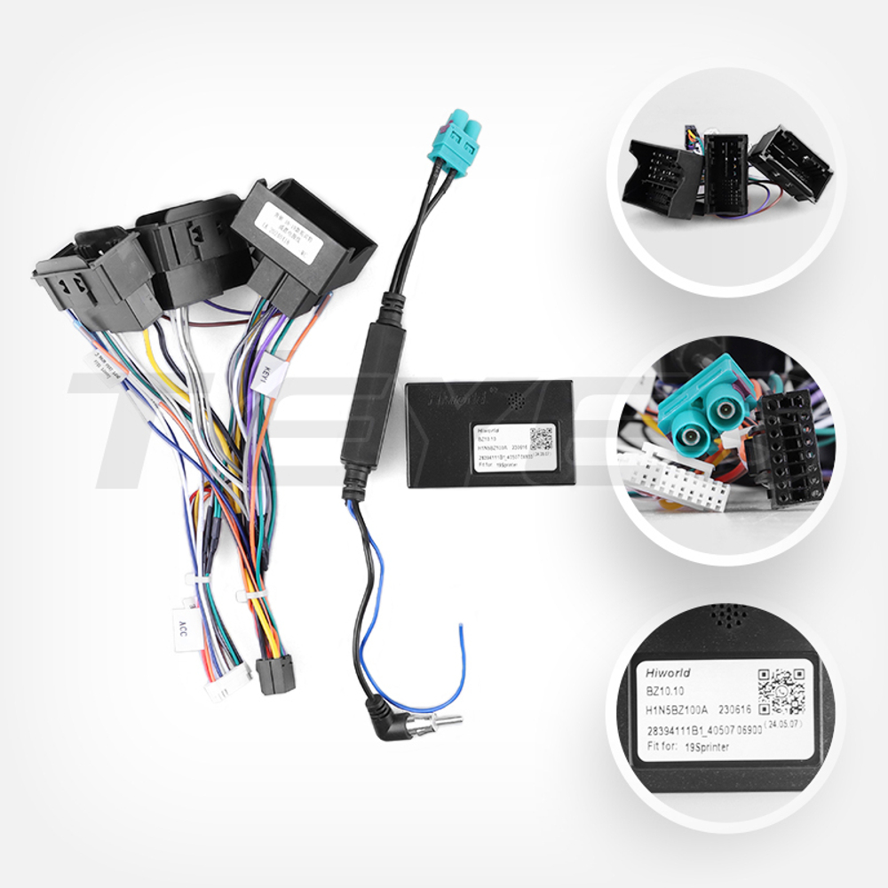 Комплект рамки с разъёмами 10"+can Mercedes Sprinter W907 2018-2024+ - Car-Smart 7296