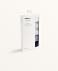 OYSHO Набор из 5 бесшовных трусов-бразильяно, бледно-голубой