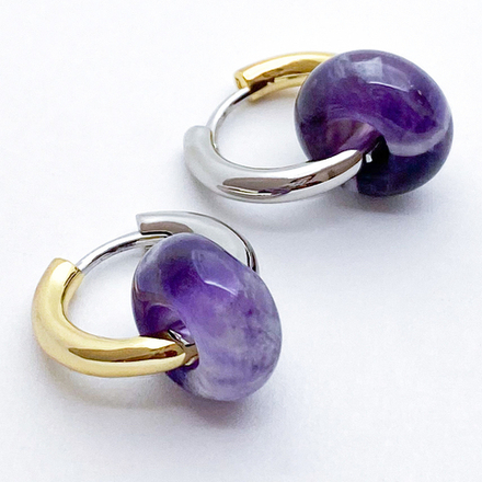 Ювелирные швензы Конго, родиевое покрытие и позолота (биколор), размер 19*3 мм, цена за пару